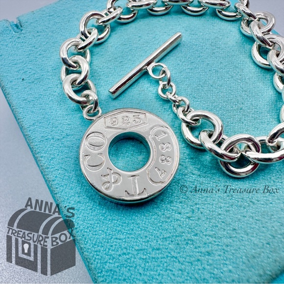 Tiffany & Co. 925 Silver 1837 Toggle 7.5" Bracelet Unisex (box, pouch, ribbon) - Picture 3 of 6
